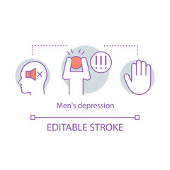 Men's depression concept icon