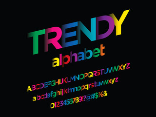 Vector of modern colorful alphabet design