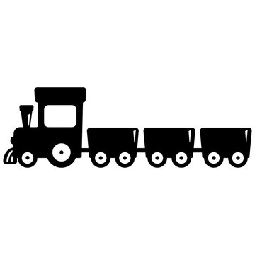 Toy trains silhouette