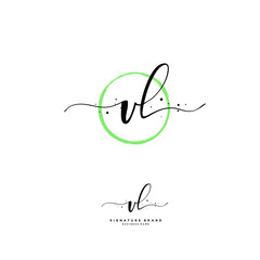 V L VL Initial letter handwriting and  signature logo.