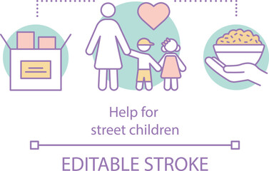 Help street children concept icon