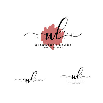 W L WL Initial letter handwriting and  signature logo.