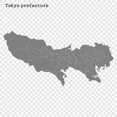 High Quality map prefecture of Japan