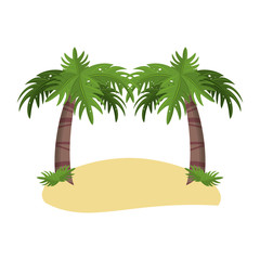 Fototapeta na wymiar Palms trees on beach