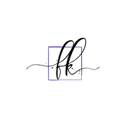 F K FK Initial letter handwriting and  signature logo.