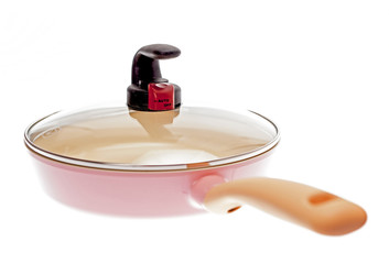 Frying pan with a glass lid.