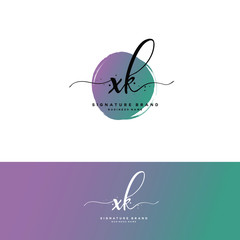 X K XK Initial letter handwriting and  signature logo.