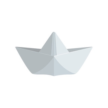 Boat. Origami boat vector illustration. 