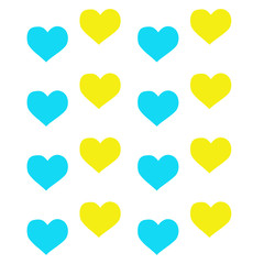 heart shapes in different colors for Valentines Day background.