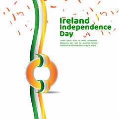 Naklejka premium Ireland Independence Day Vector Template Design Illustration