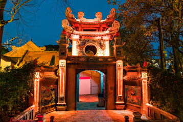 Fototapeta na wymiar Temple of the Jade Mountain in Hanoi, Vietnam