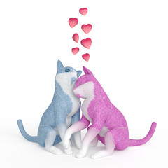puppet cats in love