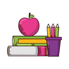 books apple pencils school supplies
