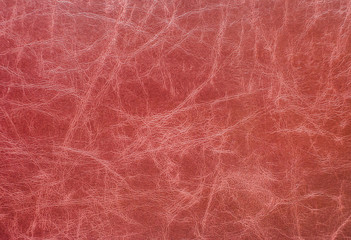 Texture of old brown leather with cracks and folds