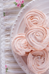 Marshmallow with Lemon Zest on plate