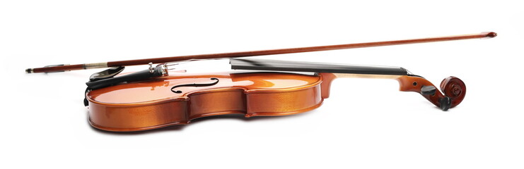 Naklejka na ściany i meble Violin isolated on white background