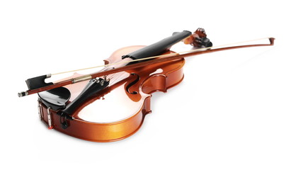 Violin isolated on white background