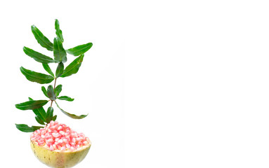 Pomegranate fruit white background