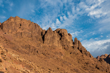 Amazing Sunrise at Sinai Mountain, Beautiful dawn in Egypt, Beautiful view from the mountain	