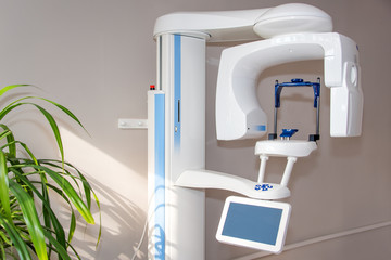 Naklejka premium Panoramic dental equipment X-ray. Equipment in modern dental clinic