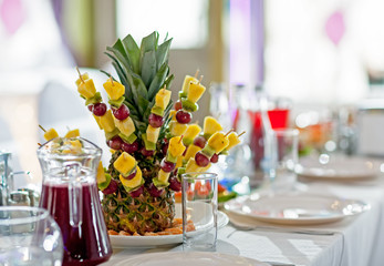 Bucket with ice and champagne.
