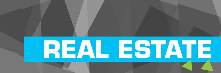 Real Estate Grey Blue Stripe Triangle 