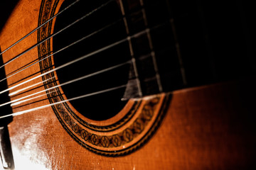 Obraz premium abstract music background with acoustic guitar