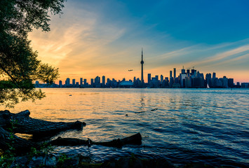 Toronto skyline at night, Ontario, Canada