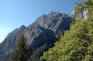 Mountains seen from Samaria Gorge National Park of Greece on Crete island