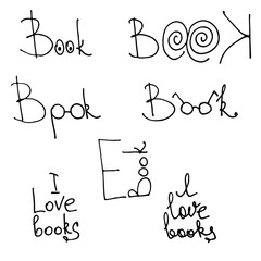 Books stickers set