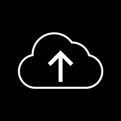Cloud upload sign. Up arrow in cloud sign
