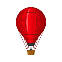 Naklejka premium Hot Air Balloon Icon. Flat Style Vector