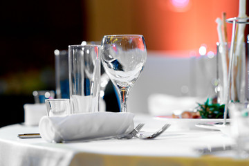 table setting with cutlery and glass