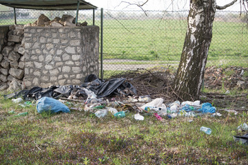 garbage in the landfill