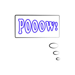 Vector illustration. Frame template in comic pop art style isolated on white background. Comic bubble speech with text pow. POOOW.