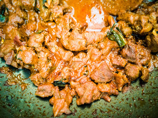 Meat on the pan
