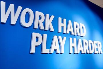 blue motivating plate with white letters