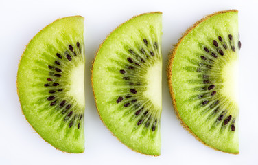 Naklejka na ściany i meble Sliced kiwi. Kiwi. Healthy food. Tropical fruit. Still life. Juicy kiwi on white background