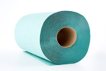 Paper towel roll isolated on white background. Roll of toilet paper.