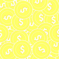American dollar gold coins seamless pattern. Extra