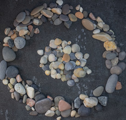 Sea shells and stones as background