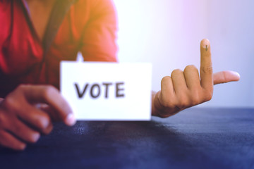 Indian Voter Hand with voting sign