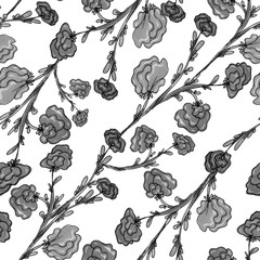 Seamless floral pattern. Delicate flowers. Print for fabric and other surfaces.