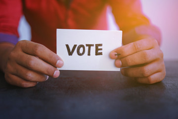 Indian Voter Hand with voting sign