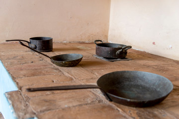 Old colonial kitchen with range