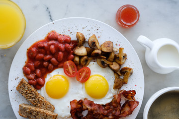 Delicious healthy English breakfast