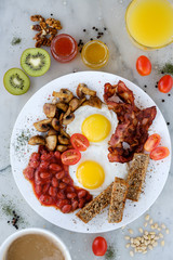 Delicious healthy English breakfast
