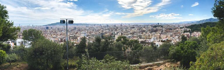 Fototapeta na wymiar Panorama view of Barcelona from observation deck