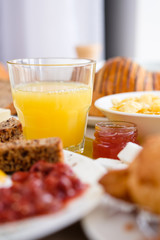 A glass of orange juice for breakfast