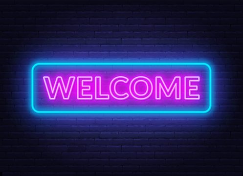 Welcome Sign Neon Images Browse 11 664 Stock Photos Vectors